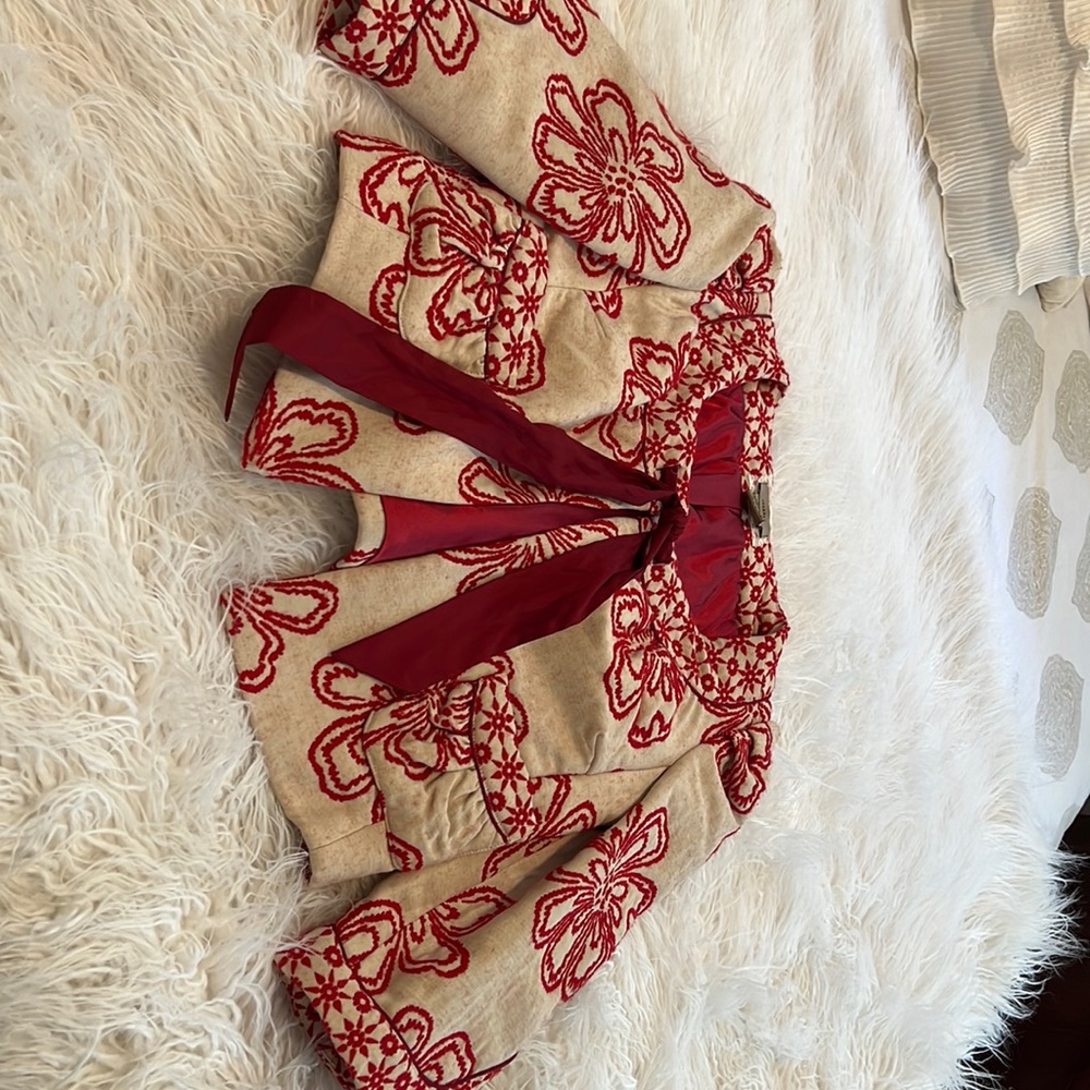 Adorable cropped bolero style jacket with embroidery from Anthropology